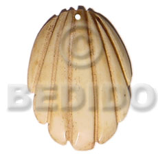 40mmx35mm natural bone elongated clam - Horn Pendant Bone Pendants