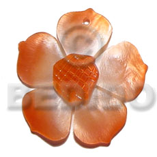 graduated orange 25mm hammershell flower  grooved nectar - Shell Pendant