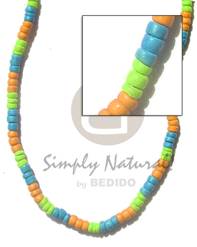 4-5mm coco Pokalet. aqua blue/orange/neon green  combination - Home