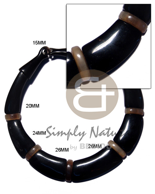 horn choker - black horn & nat. amber horn combination - Home