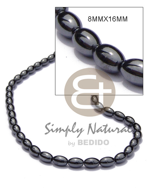 hematite / silvery & shiny opaque stone / oval 8mmx16mm in magic wire - Home