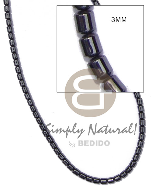 hematite / silvery & shiny opaque stone / drum 3mm in magic wire - Home