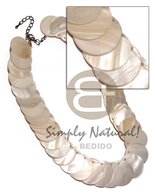 overlapping choker 38pcs. of 22mm round kabibe shells - Home