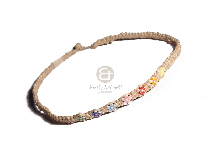 abaca macrame choker  floral accent - Home