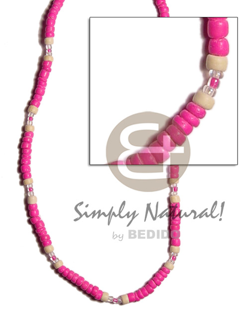fuschia pink 4-5 coco pokalet  glass beads - Home