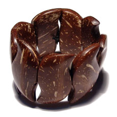 h=40mm laminated elastic nat. brown coco bangle   clear coat finish - Coco Bangles