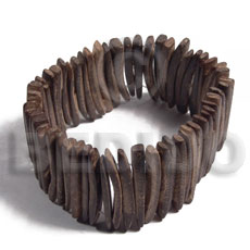 3in coco nat. brown sticks / elastic bangle - Coco Bangles