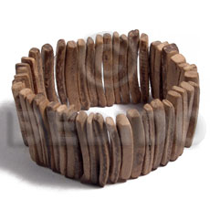 3in coco nat. white sticks / elastic bangle - Coco Bangles