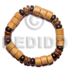 elastic wood and coco bracelet - Home