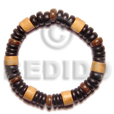 elastic wood and coco bracelet - Home