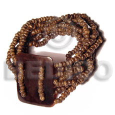 10 layers elastic 2-3mm coco Pokalet. nat. brown  35mmx30mm rectangular blacktab - Home