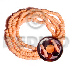 5 layers elastic 2-3mm orange coco Pokalet.  35mm round  handpainted blacktab - Home