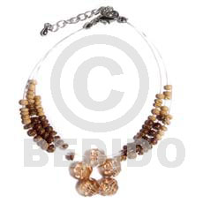 floating 2-3mm coco Pokalet. nat. white & brown  acrylic crystals - Home