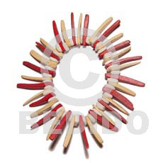 elastic red/nat. white coco indian stick  white rose square cut alt. - Home