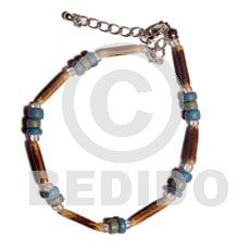 sig-id & 4-5mm coco Pokalet blue/geen combination  glass beads - Home