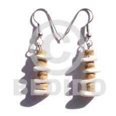 dangling 7-8mm coco tiger heishe  white rose alt. - Home