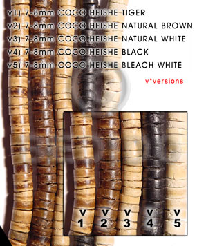 7-8mm coco heishe bleached white - Home
