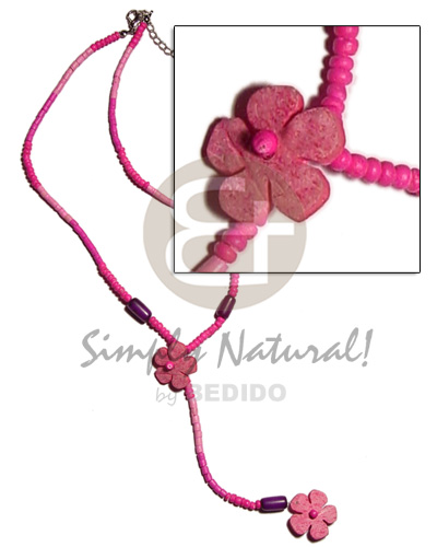 2-3mm pink tones coco heishe/Pokalet.  coco flower tassle & buri seeds - Home