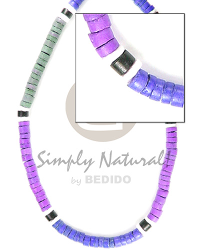 4-5mm coco heishe lavender/navy blue/light green combination - Home