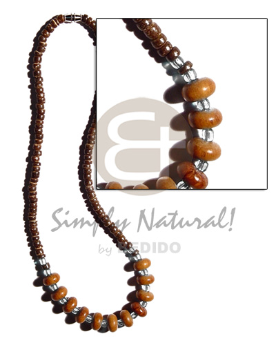 4-5mm coco Pokalet. nat. brown  bayong wood beads combination - Home