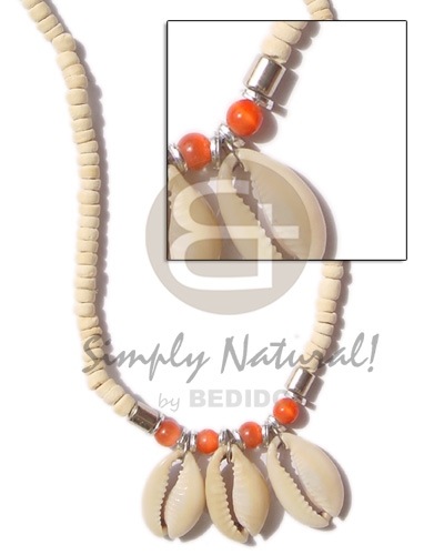 4-5 coco bleach  syn. beads/ orange beads & silver tube and sigay accent - Home
