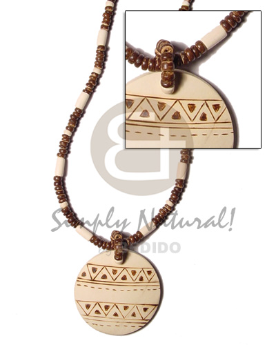 4-5 mm coco pokalet brown bleach wood tube alt./round burning aztec coco pendant 50 mm - Home