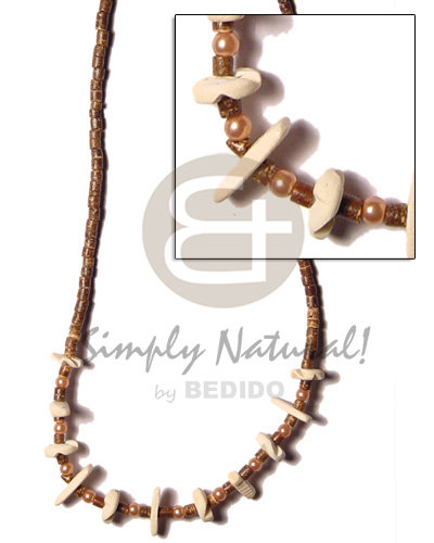 2-3 coco heishe brown  bleach coco flower and indian stick /pearl beads - Home