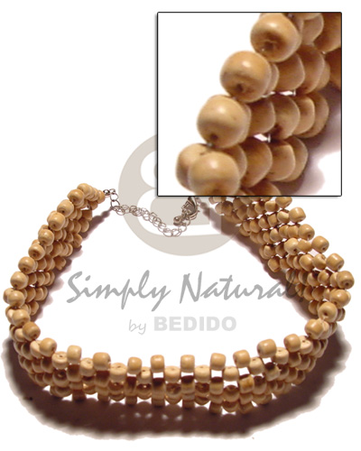 3 layer 4-5mm natural coco choker / 14 inches  extender chain - Home