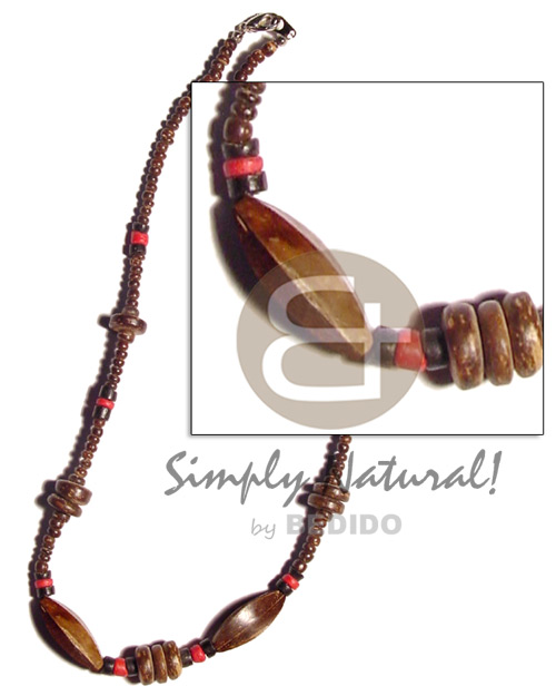 2-3mm coco Pokalet. nat. brown.red  football wood beads - Home