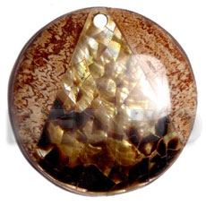 round 65mm laminated coco  brownlip cracking combination - Coco Pendant