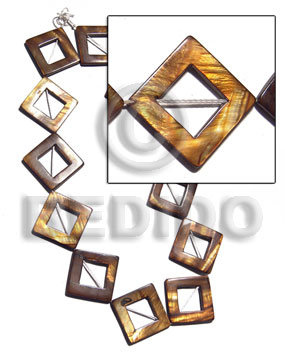 25mmx25mm diamond laminated high gloss golden amber kabibe shell rings  ( 12 pcs.) - Home