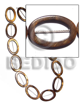 30mmx20mm oval laminated high gloss golden amber kabibe shell rings ( 13 pcs.) - Home
