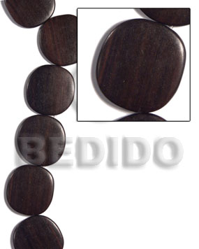 36mmx5mm camagong tiger ebony hardwood disc / 12 pcs / side strand hole - Home