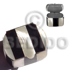 stainless metal casing  inlaid black tab/troca striped - Home