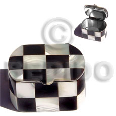 stainless metal casing  inlaid black tab/troca checkered - Home
