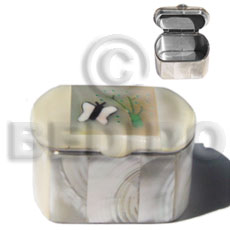 inlaid troca pillbox  butterfly design - Home