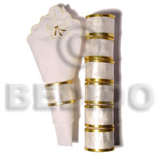 1 set ( 6 pieces) capiz table napkin ring  brass - Home