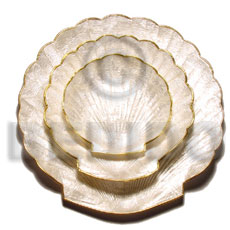 capiz noble scallop plate  brass / 3 pc set - Home