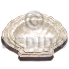 capiz shell design rounded out brass / 3 pc set - Home