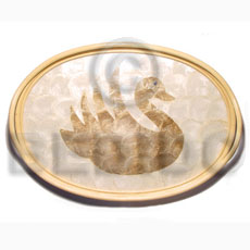 oval capiz  serving tray  swan design ( large) - Home