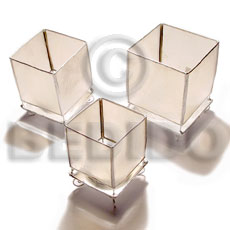 square capiz candle holder / 3 sizes ( set of 3 ) - Home