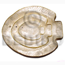 capiz piranha fish tray ( set of 3 ) - Home