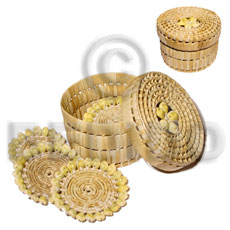 pandan monita coaster  basket case - set of 6 - Home