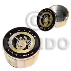 stainless metal round  casing in inlaid MOP/zodiac sign / scorpio /  12 zodiac signs is available - Home