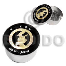 stainless metal round  casing  inlaid MOP/zodiac sign/virgo /  12 zodiac signs is available - Home