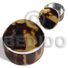 stainless metal round  casing   inlaid brownlip tiger shell - Home