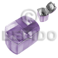 stainless metal casing  inlaid lilac hammershell / w=3cm l= 4.3cm h= 2.8cm - Home