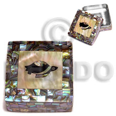 stainless square metal casing  inlaid blocking paua abalone shell,MOP / turtle design from asstd. shells - Home