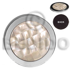 stainless metal coaster  inlaid troca shell - Home
