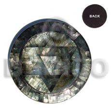stainless metal coaster  inlaid "star of david" paua abalone cracking - Home